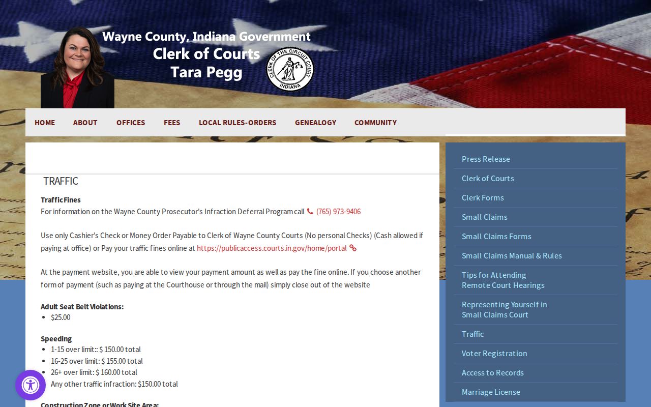 Wayne County warrant check supporting traffic payment instructions