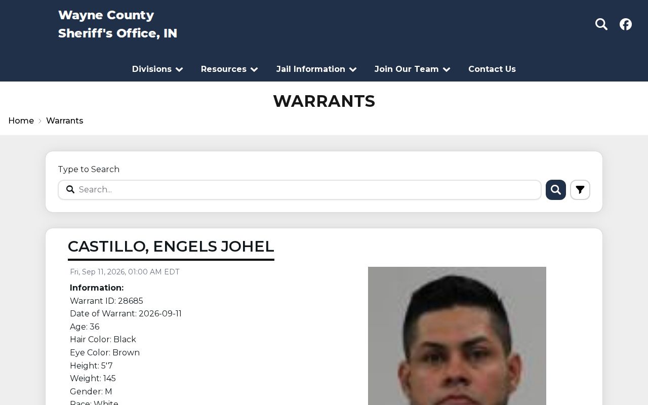Current Wayne Sheriff warrant search control with identities excluded